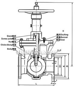 Manual track ball valve constructral diagram